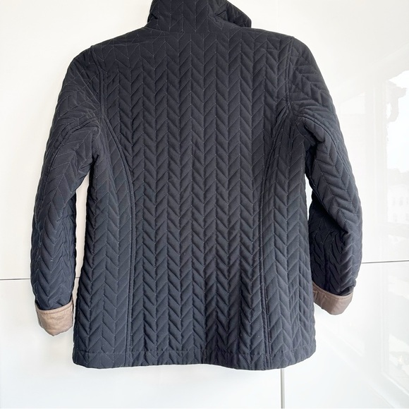 Gallery Petite Quilted Reversible Coat Jacket Black Brown Pockets Petite Medium - Picture 3 of 8